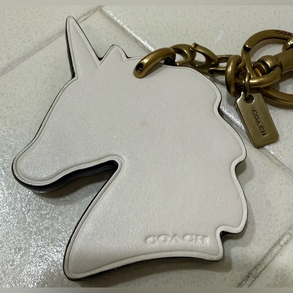 COACH Unicorn Rainbow Glitter Bag Purse Keychain Charm HTF - Picture 4 of 6